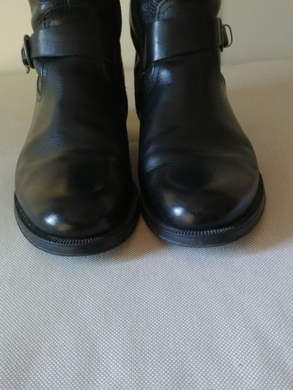 Aldo Tall Black Leather Boots with buckles, size 40 - Picture 9 of 13